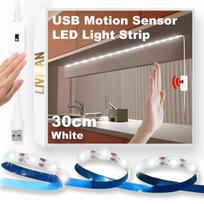 USB maitinamas judesio jutiklio LED juostos apšvietimas LIVMAN DGH-DD-07, 30 cm, 18 LED, 4 W/m, baltos sp.