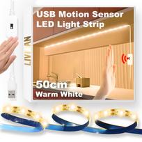 USB maitinamas judesio jutiklio LED juostos apšvietimas LIVMAN DGH-DD-07, 50cm, 18LED, 4W/m, geltonas