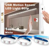 USB maitinamas judesio jutiklio LED juostų apšvietimas LIVMAN DGH-DD-07, 1 m, 60 LED, 4 W/m, baltas