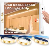 Su USB maitinamas judesio jutiklio LED juostinis apšvietimas LIVMAN DGH-DD-07, 5 m, 300 LED, 4 W/m, geltona