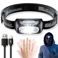 USB įkraunamas LED priekinis žibintas LIVMAN B1 su judesio jutikliu, 4 apšvietimo režimais ir 45° reguliuojamu šviesos kampu, 150 liumenų, juodas