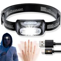 USB įkraunamas LED priekinis žibintas LIVMAN B1 su judesio jutikliu, 4 apšvietimo režimais ir 45° reguliuojamu šviesos kampu, 150 liumenų, juodas
