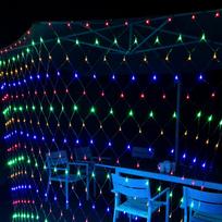 Elektriniai kalėdiniai tinklinės girliandos žibintai LIVMAN YN-401 su 8 apšvietimo režimais, 1,5x1,5 m, 96 LED spalvoti