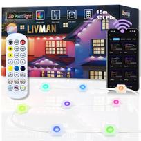 Elektros maitinama lauko RGBIC karnizo šviesos girlianda LIVMAN HYX-3315, 24 V, 15 m, 30 LED, spalvota