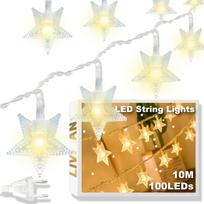 Elektrine žvaigždučių LED švieselių girlianda LIVMAN GW-A0004, 10 m, 100 LED, geltona