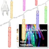 Elektriniu maitinimu veikianti LED švieselių girlianda lietaus lašų forma LIVMAN cxg001, 10 m, 100 LED, spalvota