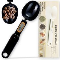 Virtuvės svarstyklės LIVMAN QJ-608 - skaitmeninės virtuvinės matavimo samtelio formos svarstyklės, kurių talpa iki 500 g, skirtos įvairiems ingredientams sverti, juodos