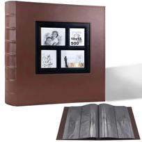 500 kišenių nuotraukų albumas LIVMAN 500 portreto ir kraštovaizdžio formato 10x15 cm nuotraukoms, rudas