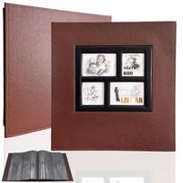 600 kišenių nuotraukų albumas LIVMAN B600 portreto ir kraštovaizdžio formato 10x15 cm nuotraukoms, rudas