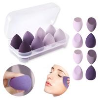 Ypač minkštos ir elastingos 4 skirtingų formų makiažo užtepimo kempinėlės LIVMAN MS-08 dekoratyviajam skystam makiažui, 8 vnt., violetinės