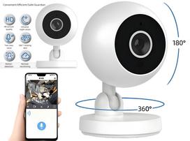 Išmanioji mini stebėjimo kamera LIVMAN A2 su reguliuojamais žiūrėjimo kampais, dvipusio balso funkcija ir valdymu per O-KM Pro (O-KAM) programėlę, maitinama USB laidu, 640x480 pikseliai, balta