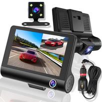 Trijų krypčių automobilio vaizdo registratorius LIVMAN M501 su 360° matomumu, judesio aptikimu, 3 įrašymo režimais, G jutiklio apsauga nuo staigių greičio pokyčių ir momentiniu atitinkamo vaizdo išsau