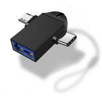 USB 3.1 5Gbps duomenų perdavimo keitikliai 2 viename C tipo mikro USB OTG adapteris planšetiniam kompiuteriui su kietuoju disku juoda