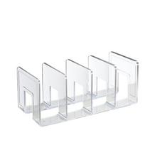 Plastic Desktop Organizer with 4 Vertical Compartments for Books and Magazines 320*144*130 violetinė