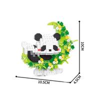 Mini Cute Panda Micro Building Blocks - 3D Diamond Animal Bricks DIY Model, City Construction Toys for Kids Birthday Gift in bag green