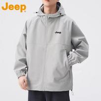 JEEP Men's 2025 Autumn/Winter Outdoor Windproof Jacket 2XL gray