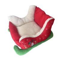 Kalėdžių rogių šuns lova Raudonos rogės Pūkuota naminių gyvūnų lova Skalbiama Pliušinė Kalėdinė katės sofa-lova Šunims ir Katėms Sofa-lova Naudojimui ant Grindų M raudona