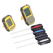 Digital Cooking BBQ Thermometer ABS Wireless Oven Food Smoker Thermometer with 4 Probes gray