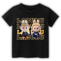 LABUBU children's T-shirt, cute casual T-shirt 130 yellow