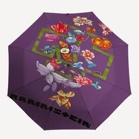 1pc Floral Pattern Rammstein Automatic Open, Windproof, Compact Travel Umbrella, Gift for Birthday, Christmas, Business 93005 gray