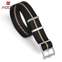 Žakardo austo nailono Zulu dirželis 20 mm 22 mm nerūdijančio plieno sagtis, vyriška moteriška, keičiama apyrankės laikrodžio apyrankė, skirta Tudor Black Bay 20mm black