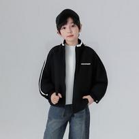 YOUYOUTONGHUA Boys' Fleece-Lined Softshell Windbreaker Jacket 110 juoda