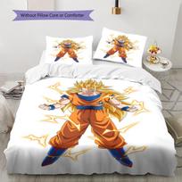 Dragon Ball Super Raštų Lovatiesės, Antklodės Komplektas Antklodės Užvalkalas Pagalvės Užvalkalas Namų Gimtadienio Dovana (1 * antklodės užvalkalas + 2 * pagalvės užvalkalai, be šerdies) 135x200cm beige