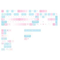 PBT Mechanical Keyboard Keycaps 131Keys Keycaps  Lovely Cake Theme MOA Height Heat Sublimated Set 1 white