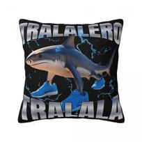 Tralalero Tralala Square Pillow Cases Brainrot Meme Funny Shark Cushion Cover Funny Zipper Decor Pillowcase for Car 4040cm 30x30cm gray
