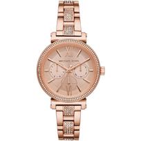 Michael Kors Sofie Crystal Rose Gold-Tone Stainless Steel Ladies Watch MK4354 rožinio aukso spalvos