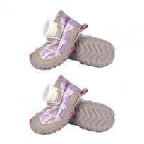 4Pcs Anti-Skid Dog Boots Fleece Lined Paw Protective Shoes with Adjustable Knobs Waterproof Dog Booties from Winter Snow Rain S violetinė