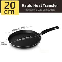 COOKER KING Non-Stick Crepe Pan Induction Gas Hob Electric Tawa Crepe Pancake Saucepan Kitchen Cooking Tools Metal Frying Pans black