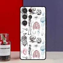 Medicininės žmogaus organų smegenys dėklas-dangtelis Samsung Galaxy S25 Ultra S9 S10 S20 S21 FE S22 S23 Plus S24 Ultra telefonui Galaxy S21 red