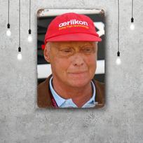 Niki Lauda Vairuotojas Metaliniai Ženklai Sienų dekoras Vintažiniai Skardos Ženklai Kapitono Metalinis Plakatas Dekoracija Barui, Pubui, Klubui Sienų dekoracija 20x30cm（7.8x11.8inch） red