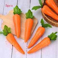 5/10Pcs Artificial Carrot Foam Vegetable Photo Prop Food Toy Mini Toys Decorations Party Favor Fake Vegetables 5PCS orange