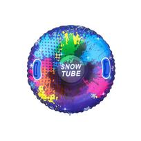 Inflatable Snow Tube for Winter Sports Durable PVC Material with Dual Handles Heavy Duty Round Sled for Snow Sliding Outdoor Fun One Size