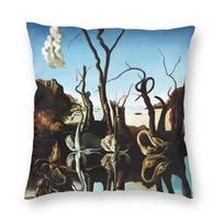 Surrealism Paintings By Salvador Dali Cushion Cover Home Decor Square Famous Art Throw Pillow Cover 45X45Cm Pillowcase For Sofa Peach skin 18*18(CM)-1Pcs beige