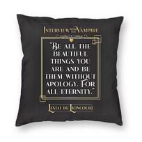 Interview With The Vampire Lestat Square Pillowcase Polyester Linen Velvet Creative Zip Decorative Room Cushion Cover 30x30cm white