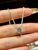 1ct Moissanite Cross Pendant Necklace for Women in 925 Silver 40cm Plus 5cm&1 carat (total)