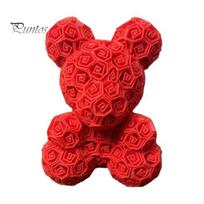 Romantic Rose Ornament Ornament, Bear Decorative Sculpture for Durable Gift Valentine Day Anniversaries Birthdays Multi-Scene Use Three-dimensional rožinė