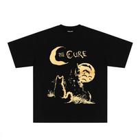 The Cure British Rock Band's Printed T-shirt Made of Pure Polyester Featuring An American Retro Style with A Small Collar and Loose M