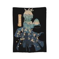 Tamamo Cross Uma Musume Anime Blanket Flannel Print Multi-function Soft Throw Blanket for Bedding Bedroom Quilt Size: 75*100cm, Weight: 230 GSM