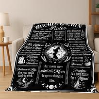 Ouija Tarot Gothic Witchcraft Board Flannel Blanket Soft Warm Blanket for Bedroom Living Room Bed Travel Camping Picnic Gift Size: 75*100cm, Weight: 230 GSM gray