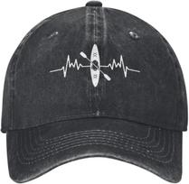 Kajako Širdies Ritmo Kepurės Juokinga Tėčio Kepurė Reguliuojama Vintažinė Unisex Moterims Beisbolo Kepurė Juoda One Size gray