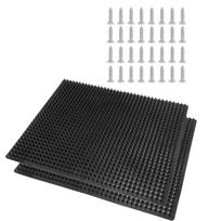 Set Of 2 Horse Grooming Pads For Horses Cows Pigs And Dogs With 40 Nails Plastic Scratching Post For Farm Animal Comfort 1 black