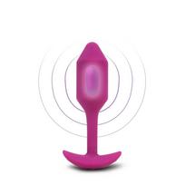 Analinis kaištis b-Vibe Snug Plug 2, vibruojantis, silikoninis, violetinis