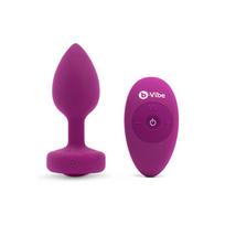 Analinis kaištis b-Vibe Vibrating Jewel Plug S/M, silikoninis, vibruojantis