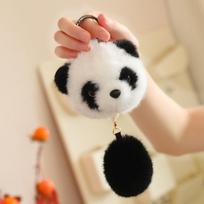 Animal Pulling Tail Panda Plush Pendant Cartoon Red Panda Plushies Pendant  Bag Hanging panda beige