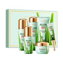 Aloe Vera Beauty Soothing Moisturizing Prabangus 6 dalių balinantis raukšles naikinantis senėjimą stabdantis odos priežiūros rinkinys lengvos dėmės odos priežiūrai beige