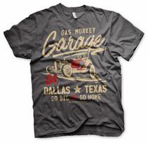 Official Gas Monkey Garage Go Big or Go Home Dark Grey TShirt Unisex T-Shirt XL beige